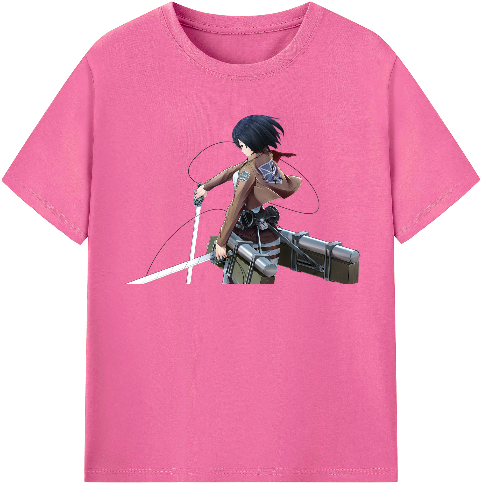 （画像用） 進撃の巨人 ミカサ·アッカーマン Attack on Titan Mikasa Ackerman レディースカジュアルプリントTシャツ（綿100％）